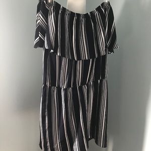 NWT off the shoulder striped shorts romper